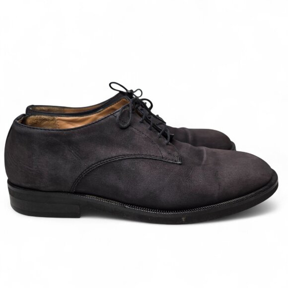 Charles Jourdan Distressed Suede Loafers Men's Oxford Dress Dark Grey Laced 10 - Picture 1 of 13